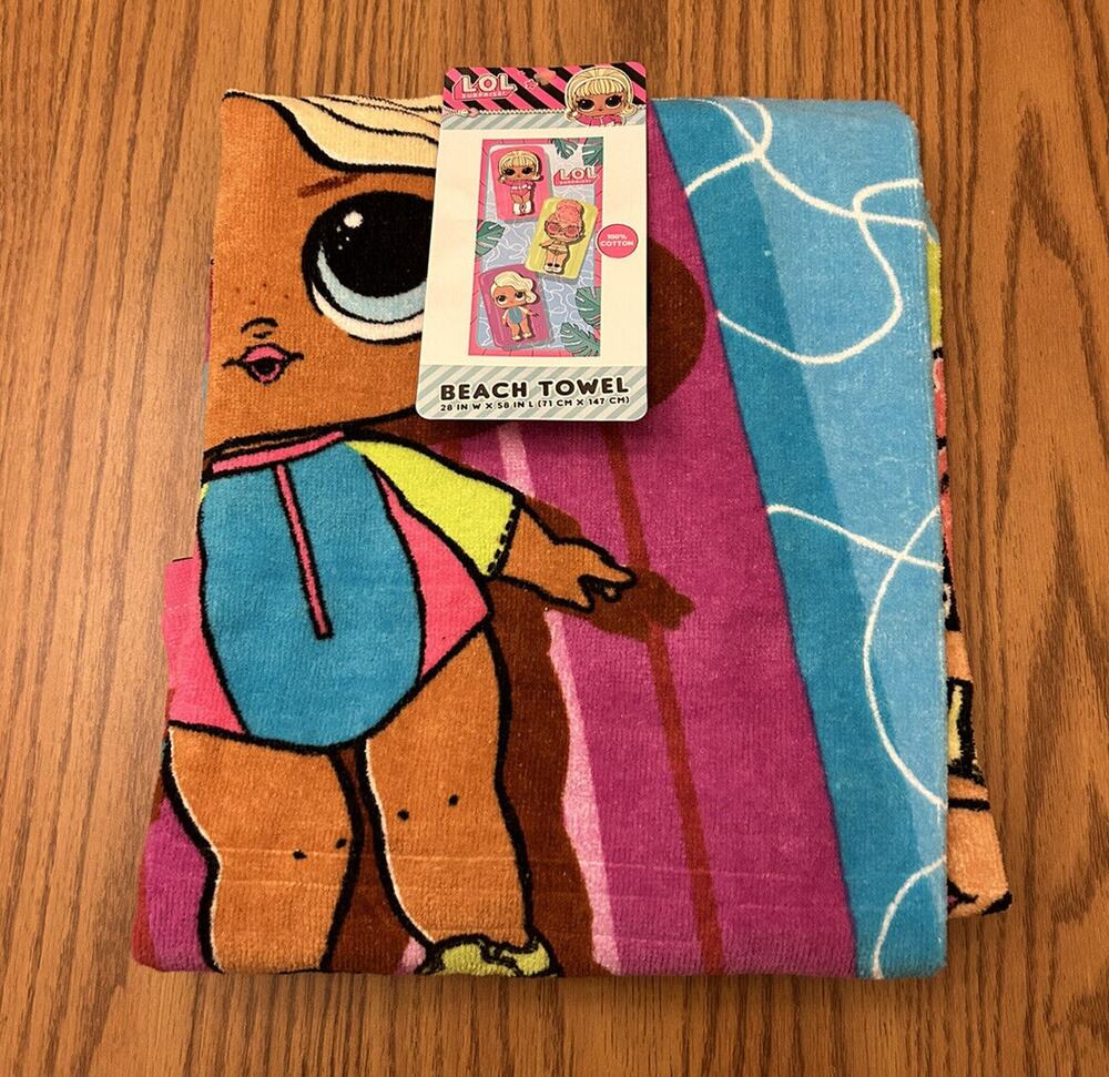 LOL Surprise Beach Swimming Bath Towel 28"x58" 100% Cotton New